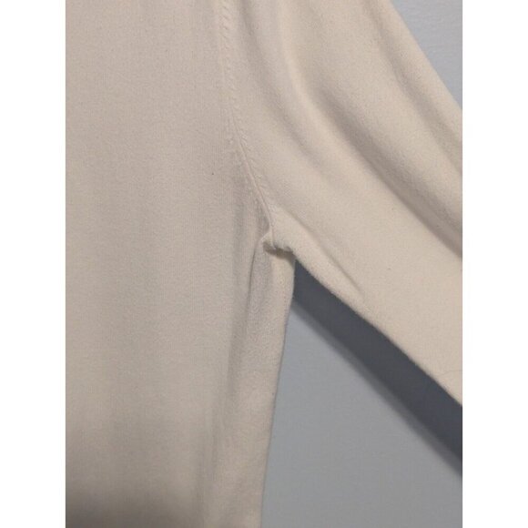 Lilly Pulitzer Long Sleeve Shirt Size M White Stretch Vintage V Neck Logo - Picture 3 of 15